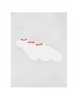 Pack 3 paires de chaussettes basses logoté blanc homme - Hugo