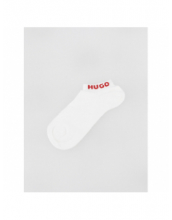 Pack 3 paires de chaussettes basses logoté blanc homme - Hugo