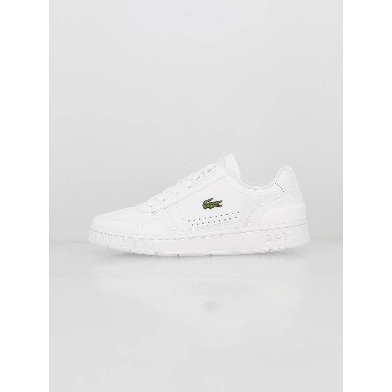 Baskets en cuir t-clip essential blanc femme - Lacoste