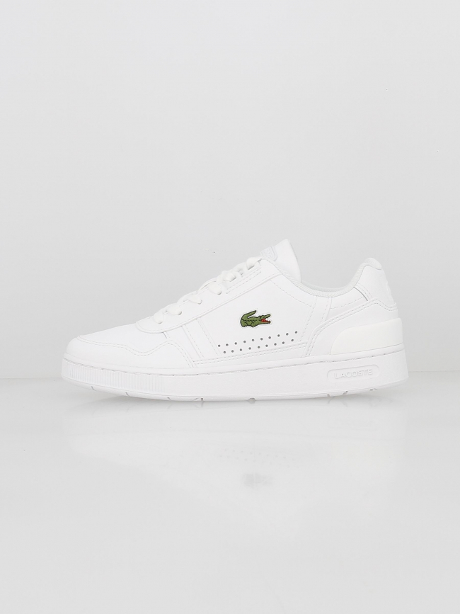 Baskets en cuir t-clip essential blanc femme - Lacoste