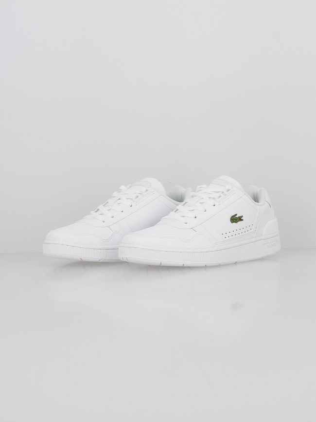 Baskets en cuir t-clip essential blanc femme - Lacoste