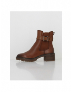 Boots chelsea en cuir cognac marron femme - Tamaris