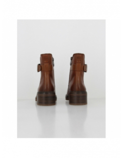 Boots chelsea en cuir cognac marron femme - Tamaris