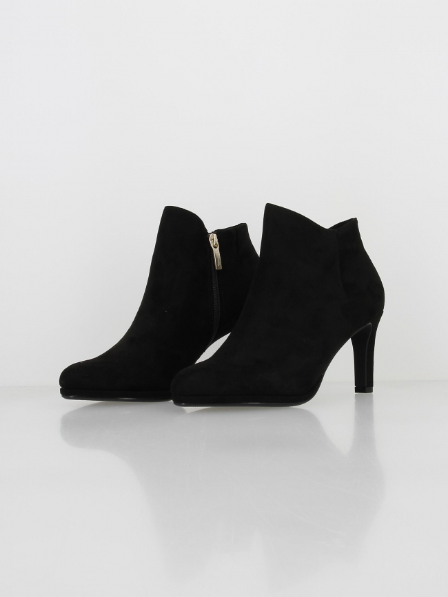 Bottines à talons suédine noir femme - Tamaris