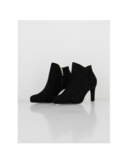 Bottines à talons suédine noir femme - Tamaris