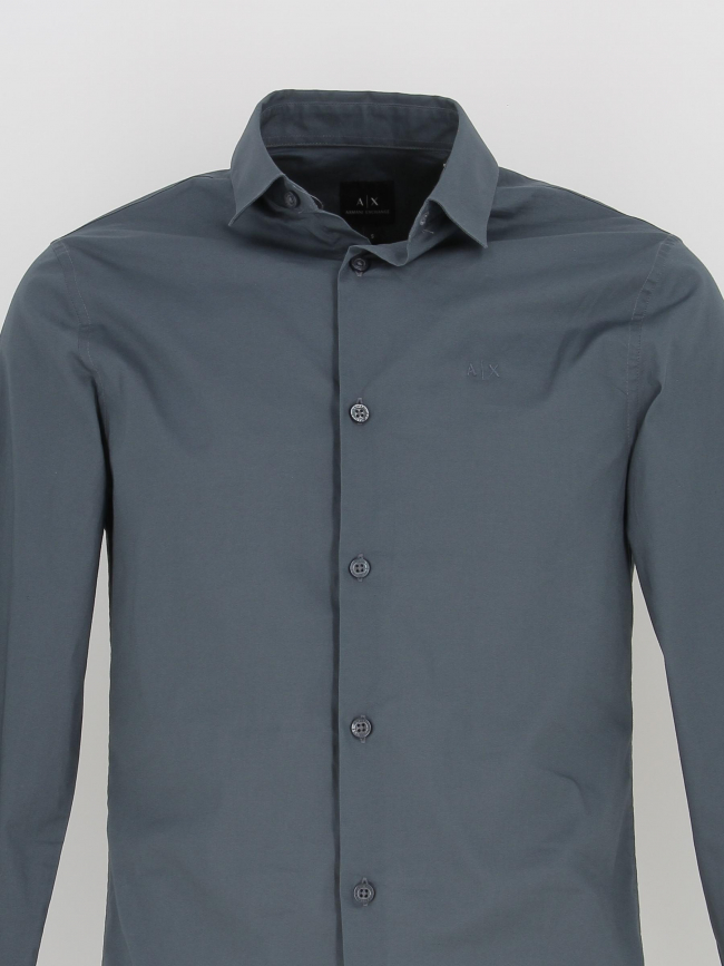 Chemise manches longues slate gris homme - Armani Exchange