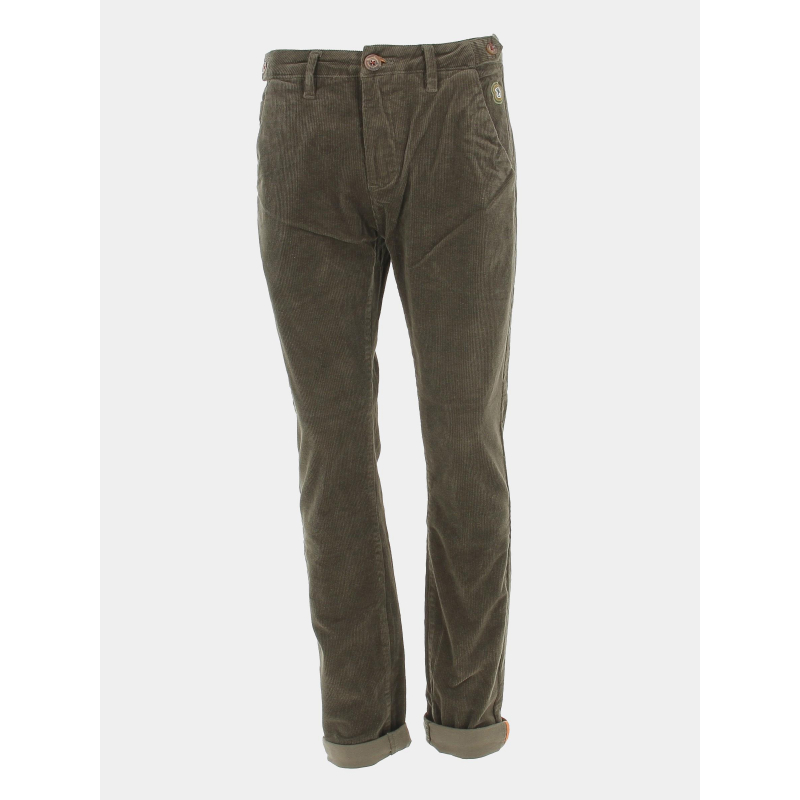 Pantalon chino slim velours kaki homme - Benson & Cherry