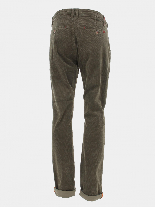 Pantalon chino slim velours kaki homme - Benson & Cherry