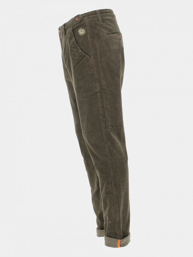 Pantalon chino slim velours kaki homme - Benson & Cherry