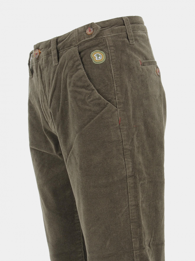 Pantalon chino slim velours kaki homme - Benson & Cherry