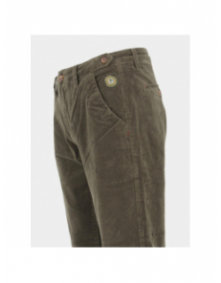 Pantalon chino slim velours kaki homme - Benson & Cherry