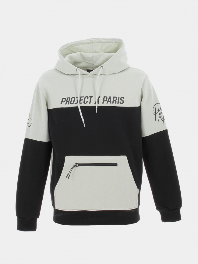 Sweat à capuche bicolore vert noir homme - Project X Paris