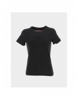 T-shirt uni embossé noir femme - Hugo
