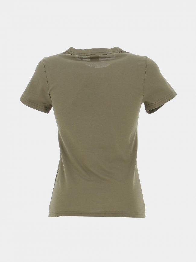 T-shirt uni embossé kaki femme - Hugo