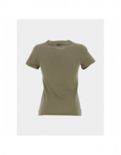 T-shirt uni embossé kaki femme - Hugo