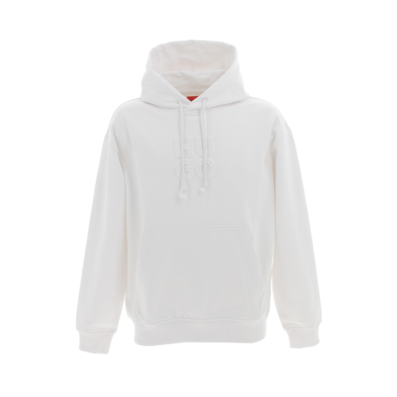 Sweat à capuche embossé dokras blanc homme - Hugo