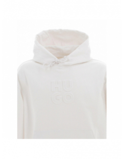 Sweat à capuche embossé dokras blanc homme - Hugo