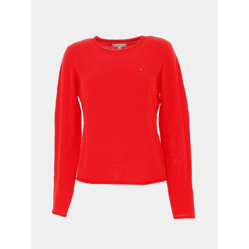 Pull en laine soft uni rouge femme - Tommy Hilfiger
