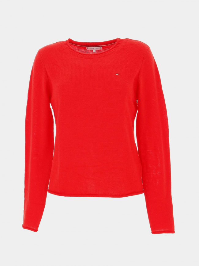 Pull en laine soft uni rouge femme - Tommy Hilfiger