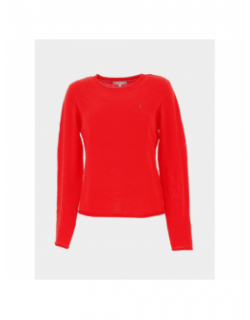 Pull en laine soft uni rouge femme - Tommy Hilfiger