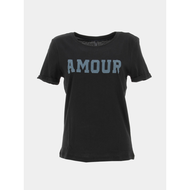 T-shirt amour lane paillette noir femme - Only