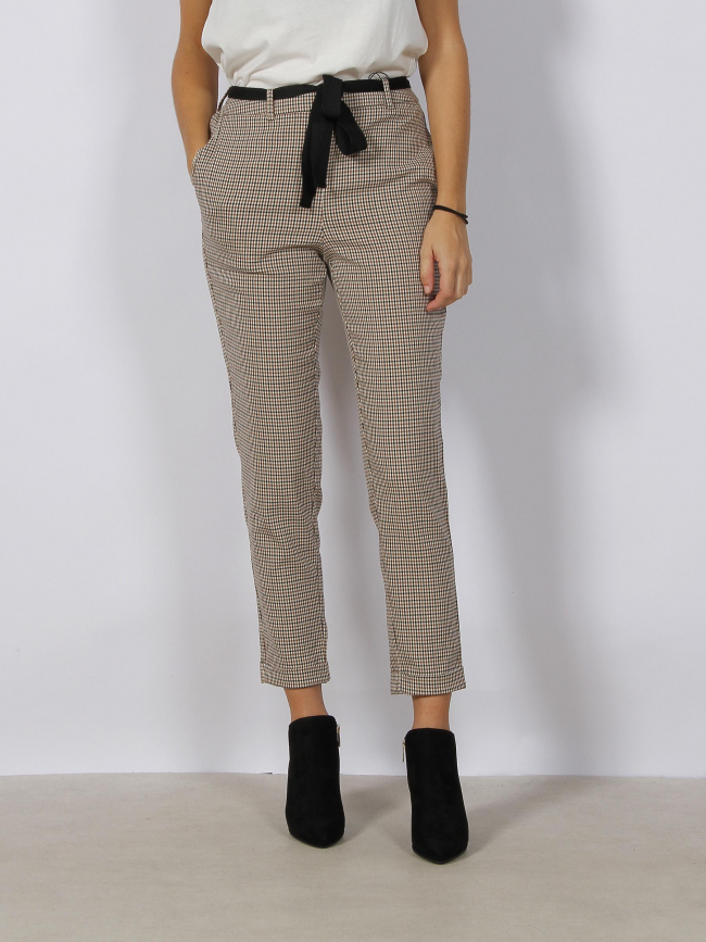 Pantalon à carreaux clara kaya marron femme - Vero Moda