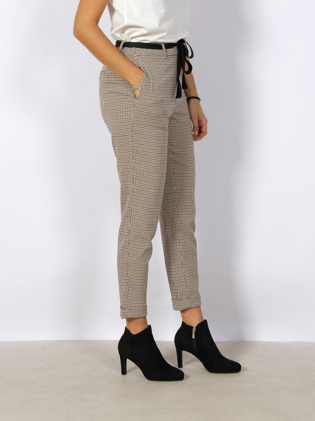 Pantalon à carreaux clara kaya marron femme - Vero Moda