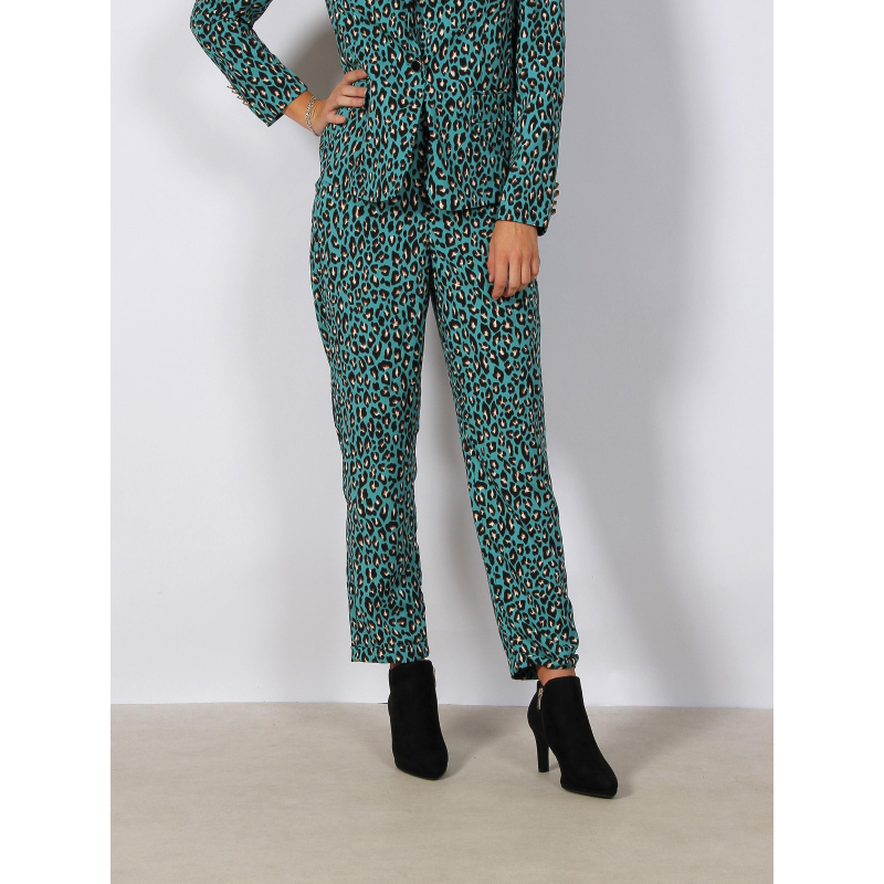 Pantalon droit fluide léopard dodo vert femme - Vero Moda