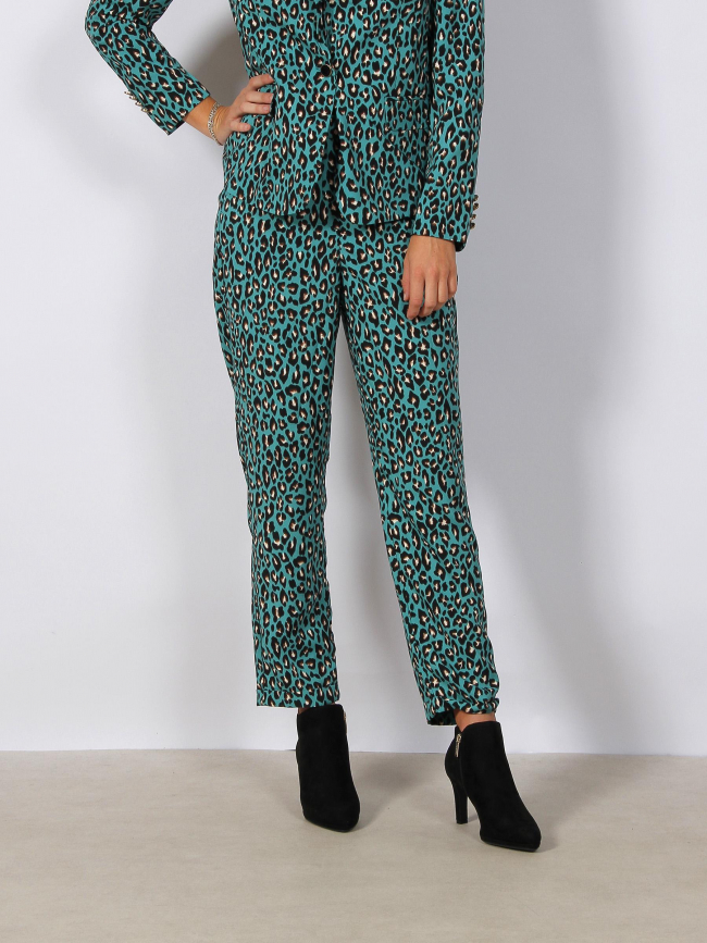 Pantalon droit fluide léopard dodo vert femme - Vero Moda