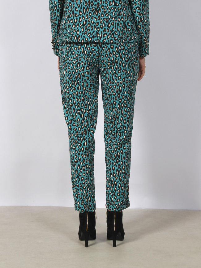 Pantalon droit fluide léopard dodo vert femme - Vero Moda