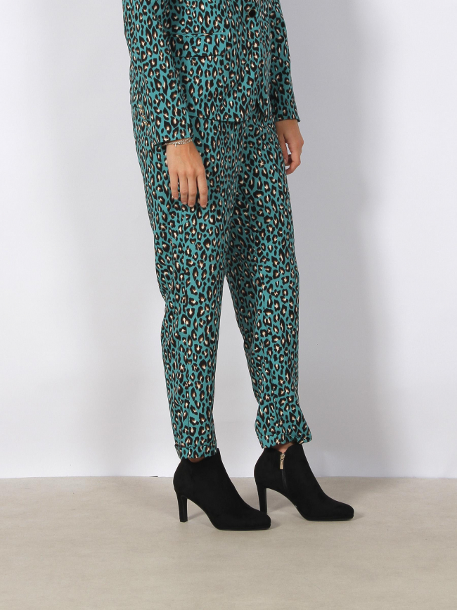 Pantalon droit fluide léopard dodo vert femme - Vero Moda