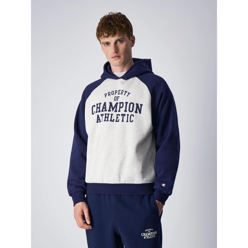 Sweat à capuche athletic gris homme - Champion