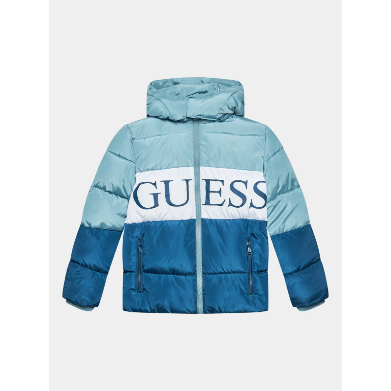 Doudoune hooded padded bleu enfant - Guess