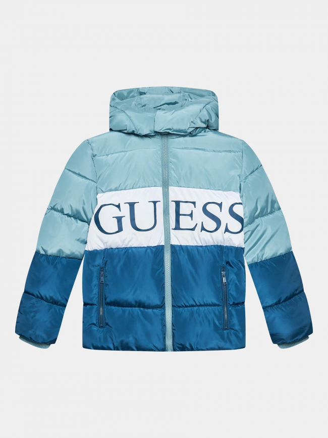 Doudoune hooded padded bleu enfant - Guess