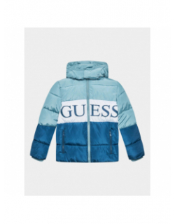 Doudoune hooded padded bleu enfant - Guess