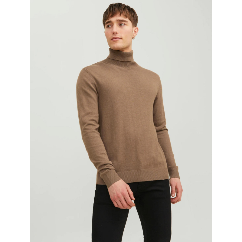 Pull col roulé jemil marron homme - Jack & Jones