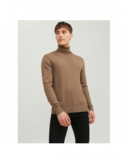 Pull col roulé jemil marron homme - Jack & Jones