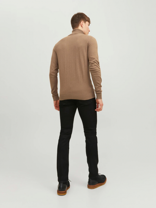 Pull col roulé jemil marron homme - Jack & Jones