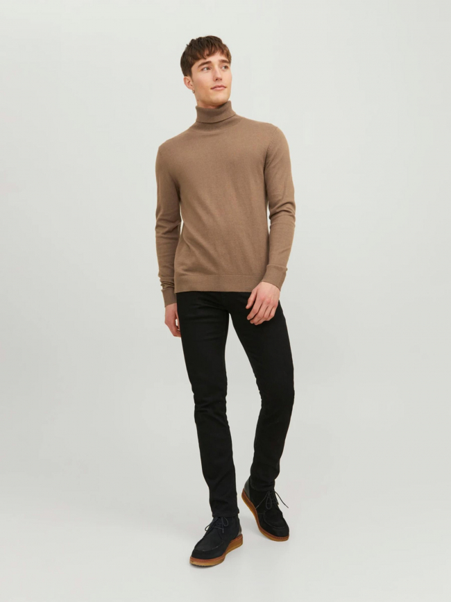 Pull col roulé jemil marron homme - Jack & Jones