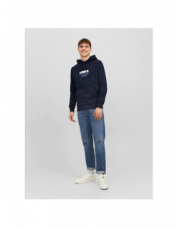 Sweat à capuche jordalston bleu homme - Jack & Jones