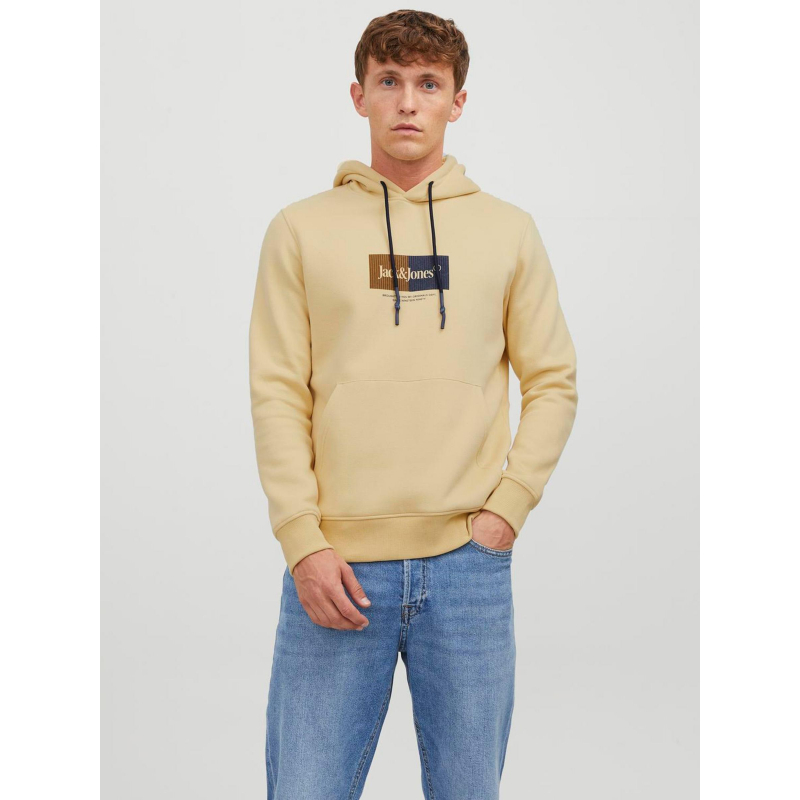 Sweat à capuche jordalston jaune homme - Jack & Jones