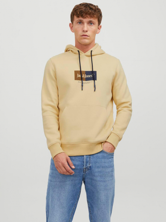 Sweat à capuche jordalston jaune homme - Jack & Jones