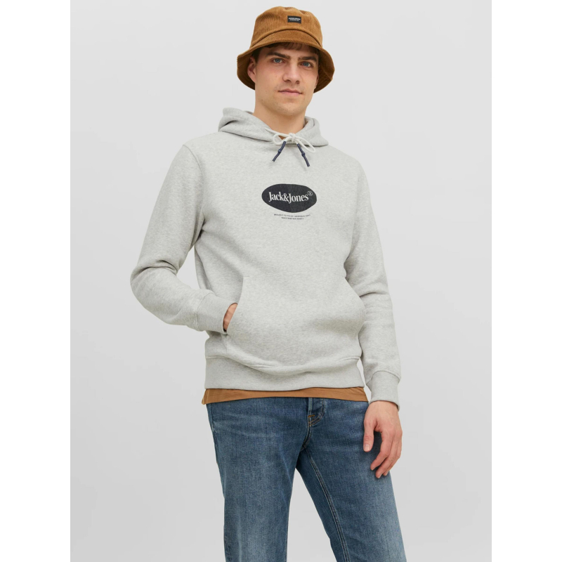 Sweat à capuche jordalston gris homme - Jack & Jones