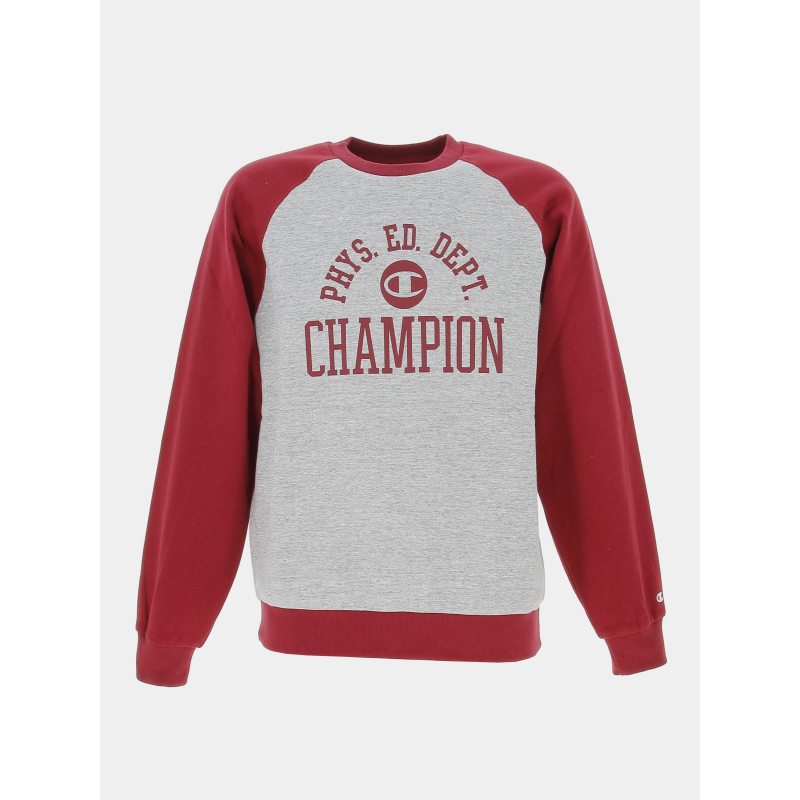 Sweat crewneck bicolore rouge gris chiné homme - Champion