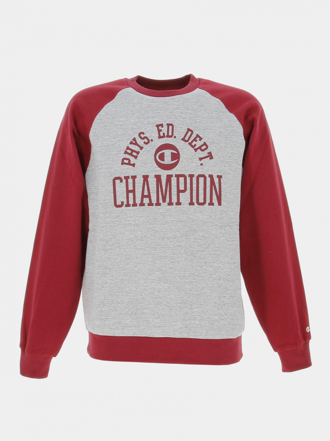 Sweat crewneck bicolore rouge gris chiné homme - Champion