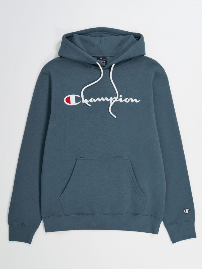 Sweat à capuche logo brodé vert kaki homme - Champion