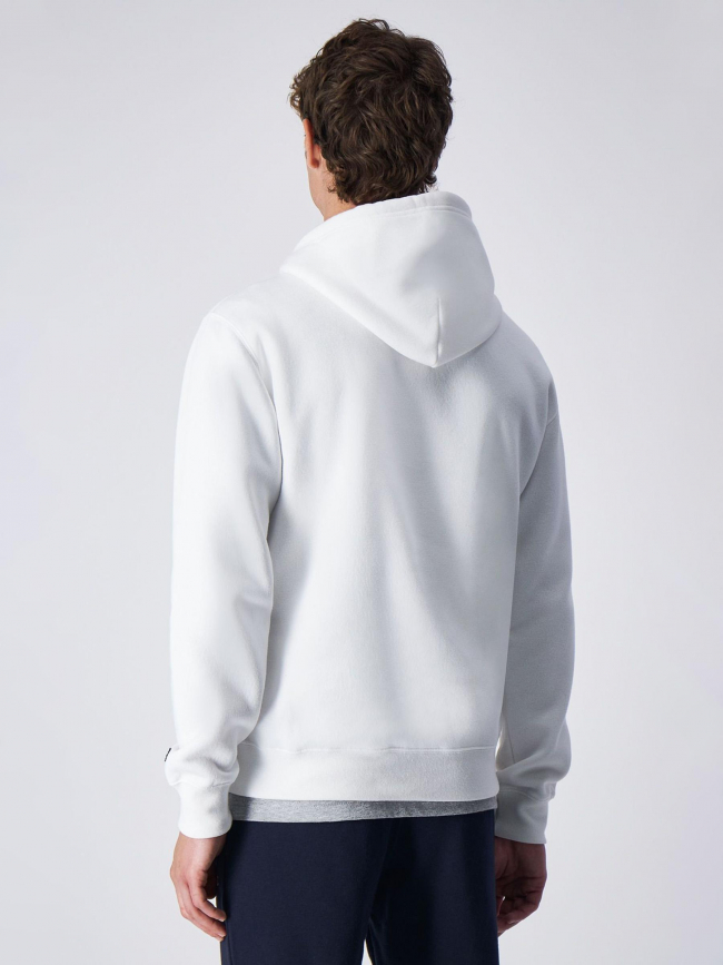 Sweat à capuche logo brodé blanc homme - Champion