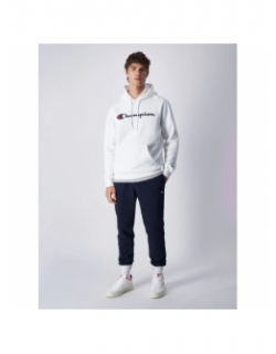 Sweat à capuche logo brodé blanc homme - Champion