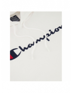 Sweat à capuche logo brodé blanc homme - Champion