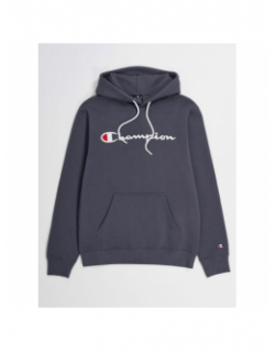 Sweat à capuche logo brodé gris homme - Champion